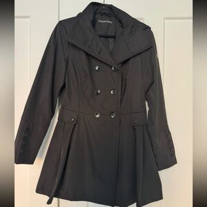 Calvin Klein Women's Black Double-Breasted Coat
